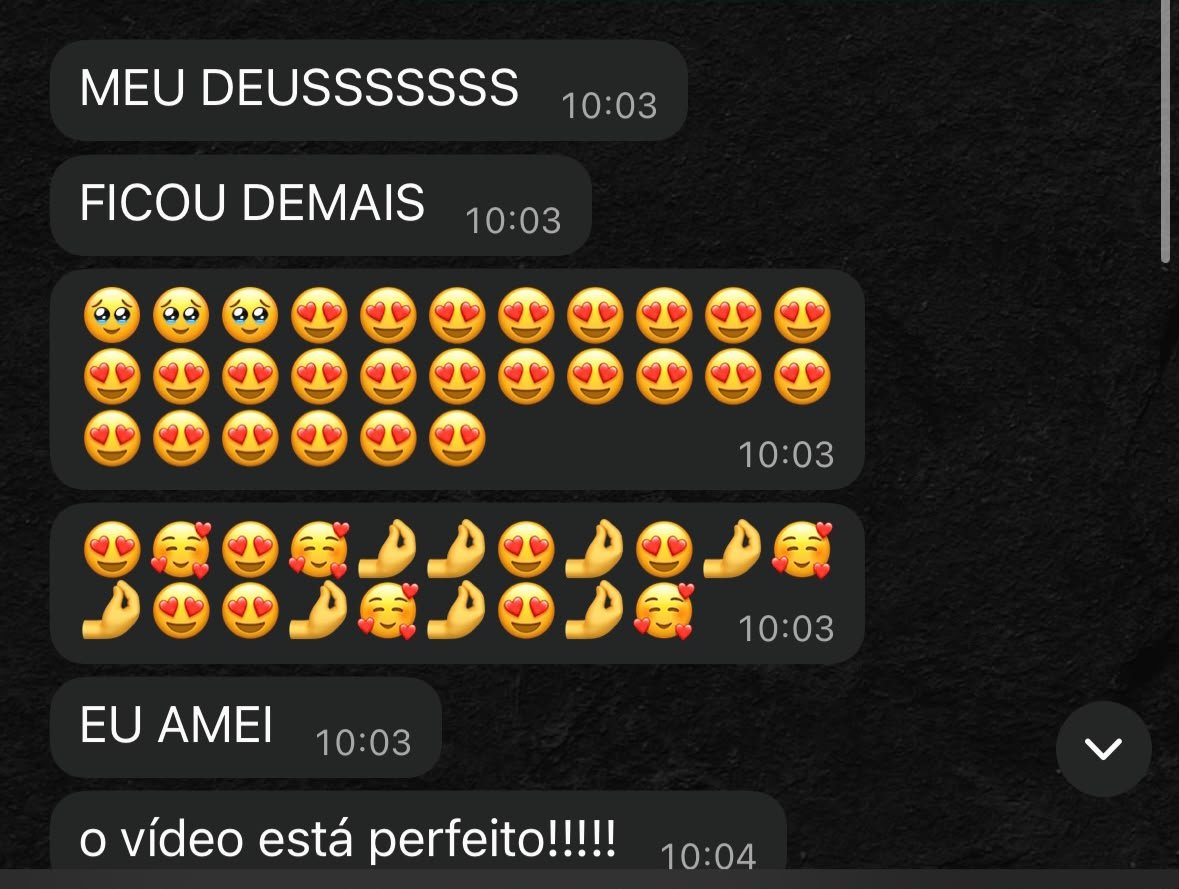 Print de conversa de cliente sobre o trabalho da Emily